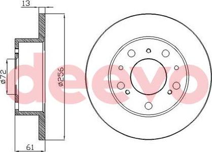 DEEVO BD25300 - Спирачен диск vvparts.bg