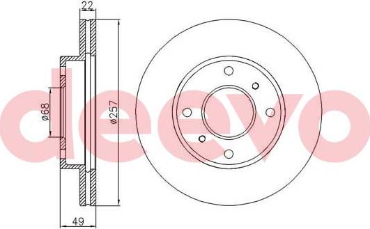 DEEVO BD26000 - Спирачен диск vvparts.bg