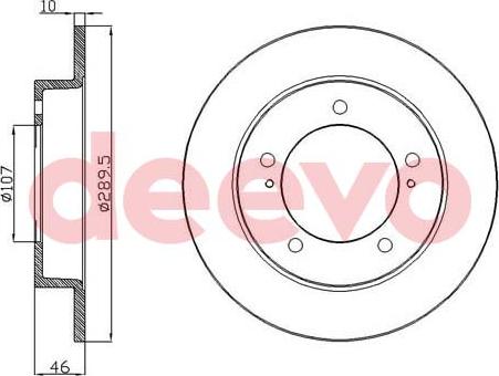 DEEVO BD26180 - Спирачен диск vvparts.bg