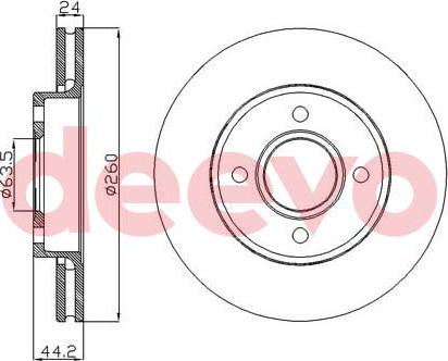 DEEVO BD26740 - Спирачен диск vvparts.bg