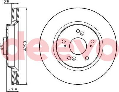 DEEVO BD21980 - Спирачен диск vvparts.bg