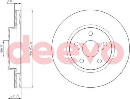 DEEVO BD21560 - Спирачен диск vvparts.bg