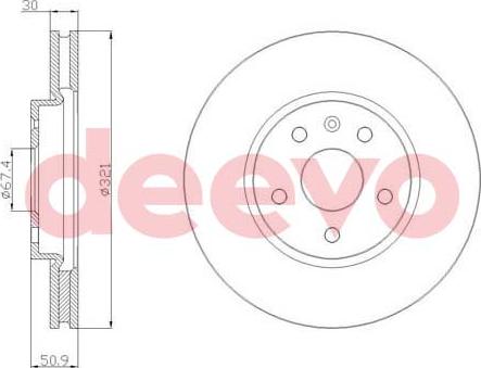 DEEVO BD21660 - Спирачен диск vvparts.bg