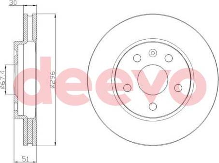 DEEVO BD21600 - Спирачен диск vvparts.bg