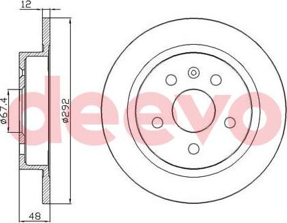 DEEVO BD21620 - Спирачен диск vvparts.bg