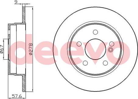 DEEVO BD21160 - Спирачен диск vvparts.bg