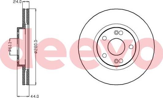 DEEVO BD28680 - Спирачен диск vvparts.bg