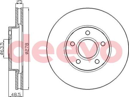 DEEVO BD23980 - Спирачен диск vvparts.bg