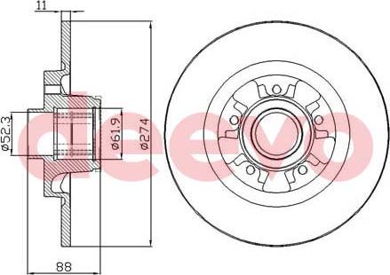 DEEVO BD23540 - Спирачен диск vvparts.bg