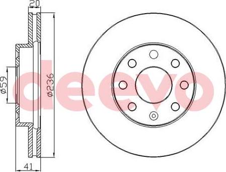 DEEVO BD23860 - Спирачен диск vvparts.bg