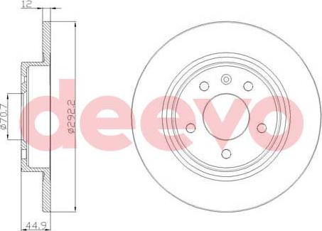 DEEVO BD22860 - Спирачен диск vvparts.bg