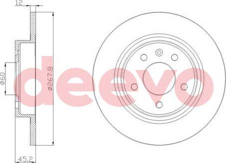 DEEVO BD22820 - Спирачен диск vvparts.bg