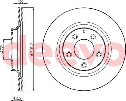 DEEVO BD22340 - Спирачен диск vvparts.bg