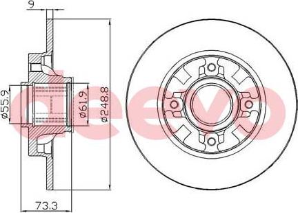 DEEVO BD22360 - Спирачен диск vvparts.bg