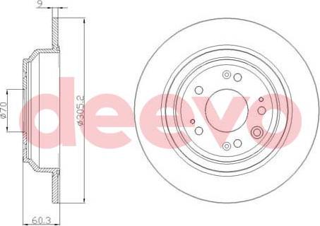 DEEVO BD22220 - Спирачен диск vvparts.bg