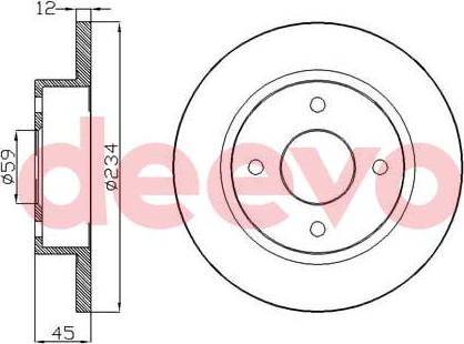 DEEVO BD27240 - Спирачен диск vvparts.bg