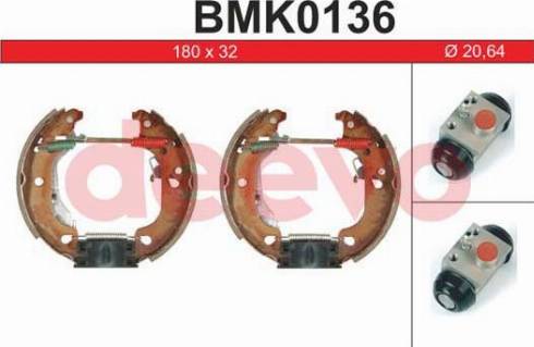 DEEVO BMK0136 - Комплект спирачна челюст vvparts.bg