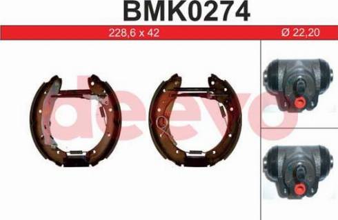 DEEVO BMK0274 - Комплект спирачна челюст vvparts.bg