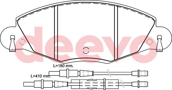 DEEVO BP58260 - Комплект спирачно феродо, дискови спирачки vvparts.bg