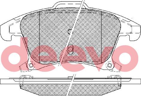 DEEVO BP86200 - Комплект спирачно феродо, дискови спирачки vvparts.bg