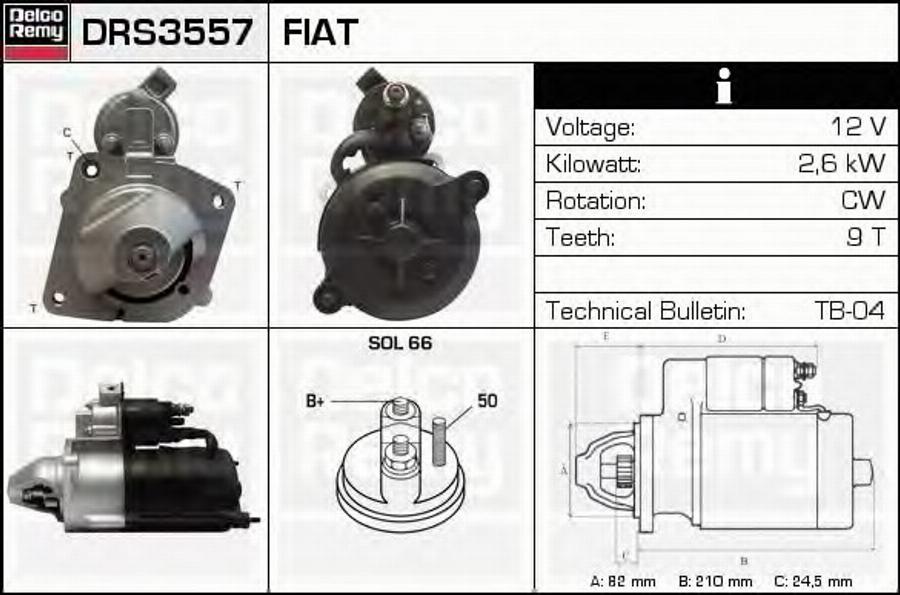 Delco Remy DRS3557 - Стартер vvparts.bg