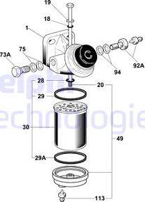 Delphi 6260B615B - Горивен филтър vvparts.bg