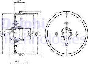 Delphi BF96 - Спирачен барабан vvparts.bg