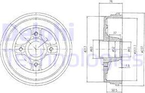 Delphi BF496 - Спирачен барабан vvparts.bg