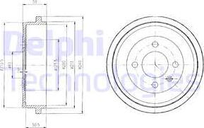 Delphi BF410 - Спирачен барабан vvparts.bg