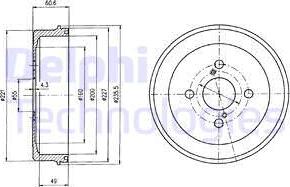 Delphi BF412 - Спирачен барабан vvparts.bg