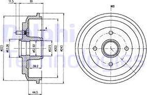 Delphi BF487 - Спирачен барабан vvparts.bg