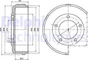 Delphi BF478 - Спирачен барабан vvparts.bg