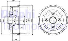 Delphi BF472 - Спирачен барабан vvparts.bg