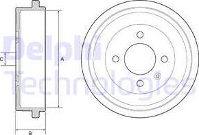 Delphi BF549 - Спирачен барабан vvparts.bg