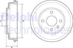 Delphi BF554-C - Спирачен барабан vvparts.bg