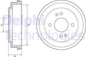 Delphi BF550 - Спирачен барабан vvparts.bg