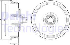 Delphi BF510 - Спирачен барабан vvparts.bg