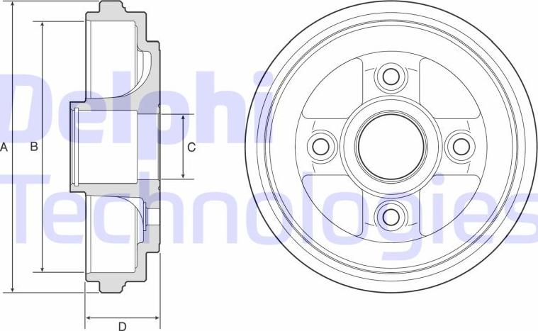 Delphi BF584 - Спирачен барабан vvparts.bg