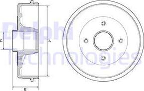 Delphi BF538 - Спирачен барабан vvparts.bg