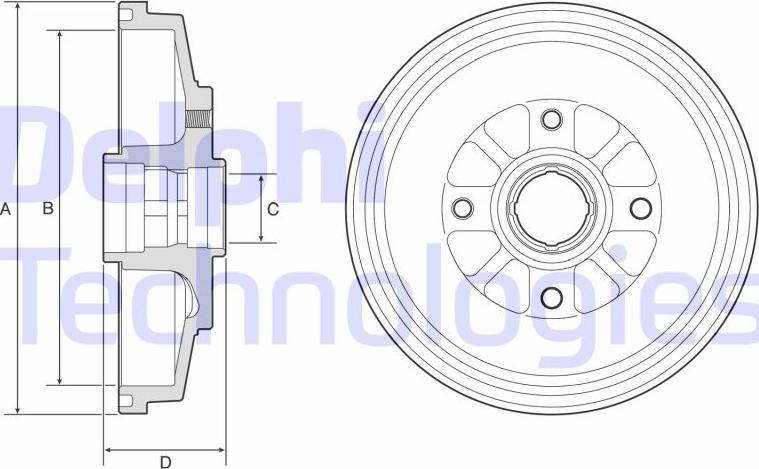 Delphi BF577 - Спирачен барабан vvparts.bg