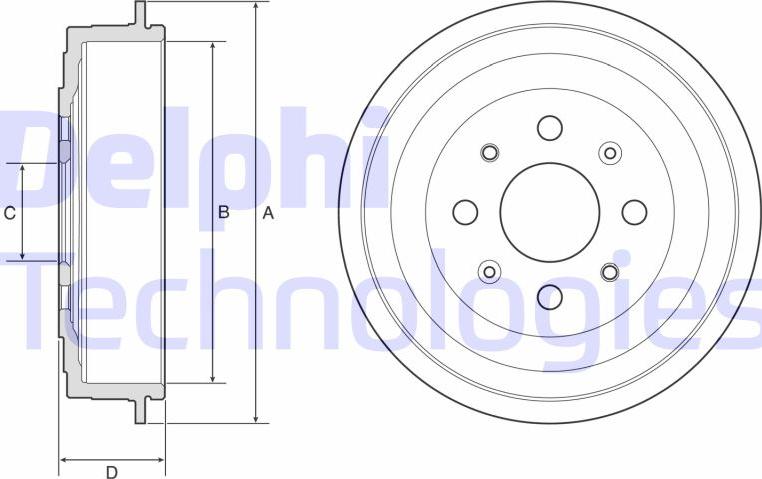 Delphi BF619 - Спирачен барабан vvparts.bg