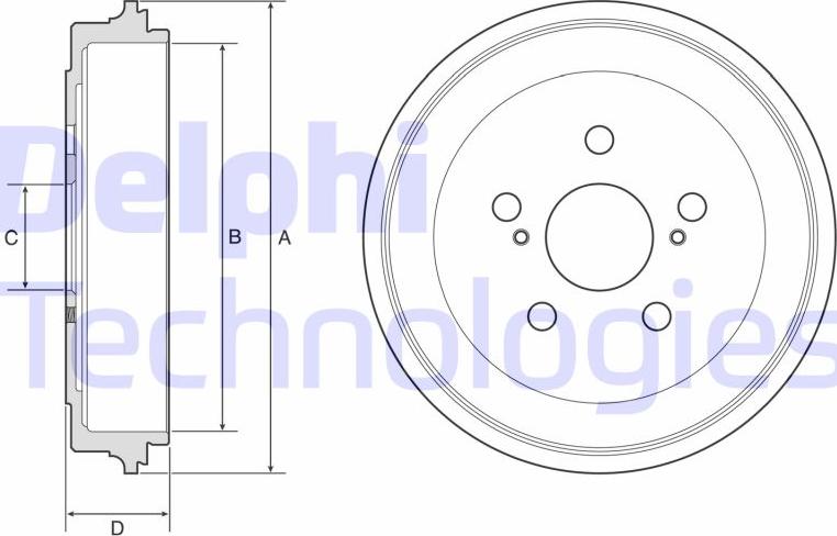 Delphi BF615 - Спирачен барабан vvparts.bg