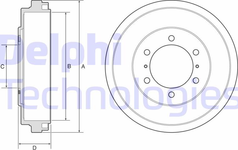 Delphi BF631 - Спирачен барабан vvparts.bg