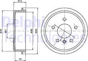 Delphi BF395 - Спирачен барабан vvparts.bg