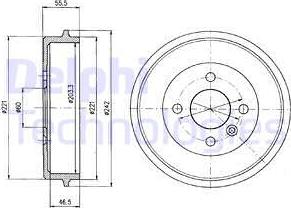 Delphi BF346 - Спирачен барабан vvparts.bg