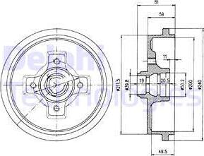 Delphi BF310 - Спирачен барабан vvparts.bg