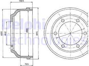 Delphi BF317 - Спирачен барабан vvparts.bg