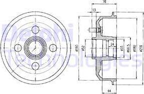 Delphi BF329 - Спирачен барабан vvparts.bg