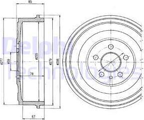 Delphi BF325 - Спирачен барабан vvparts.bg