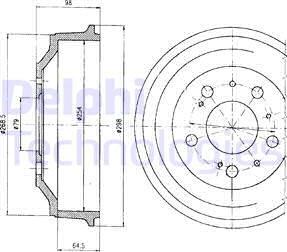 Delphi BF327 - Спирачен барабан vvparts.bg